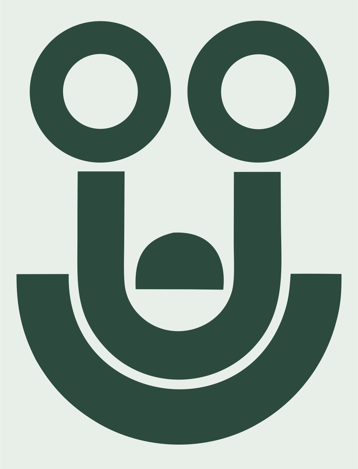Bold Smiley Face Stethoscope Mark #e8efe9/#2d4a3e