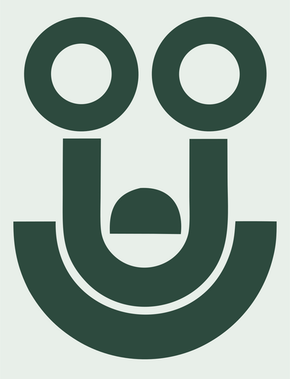 Bold Smiley Face Stethoscope Mark #e8efe9/#2d4a3e