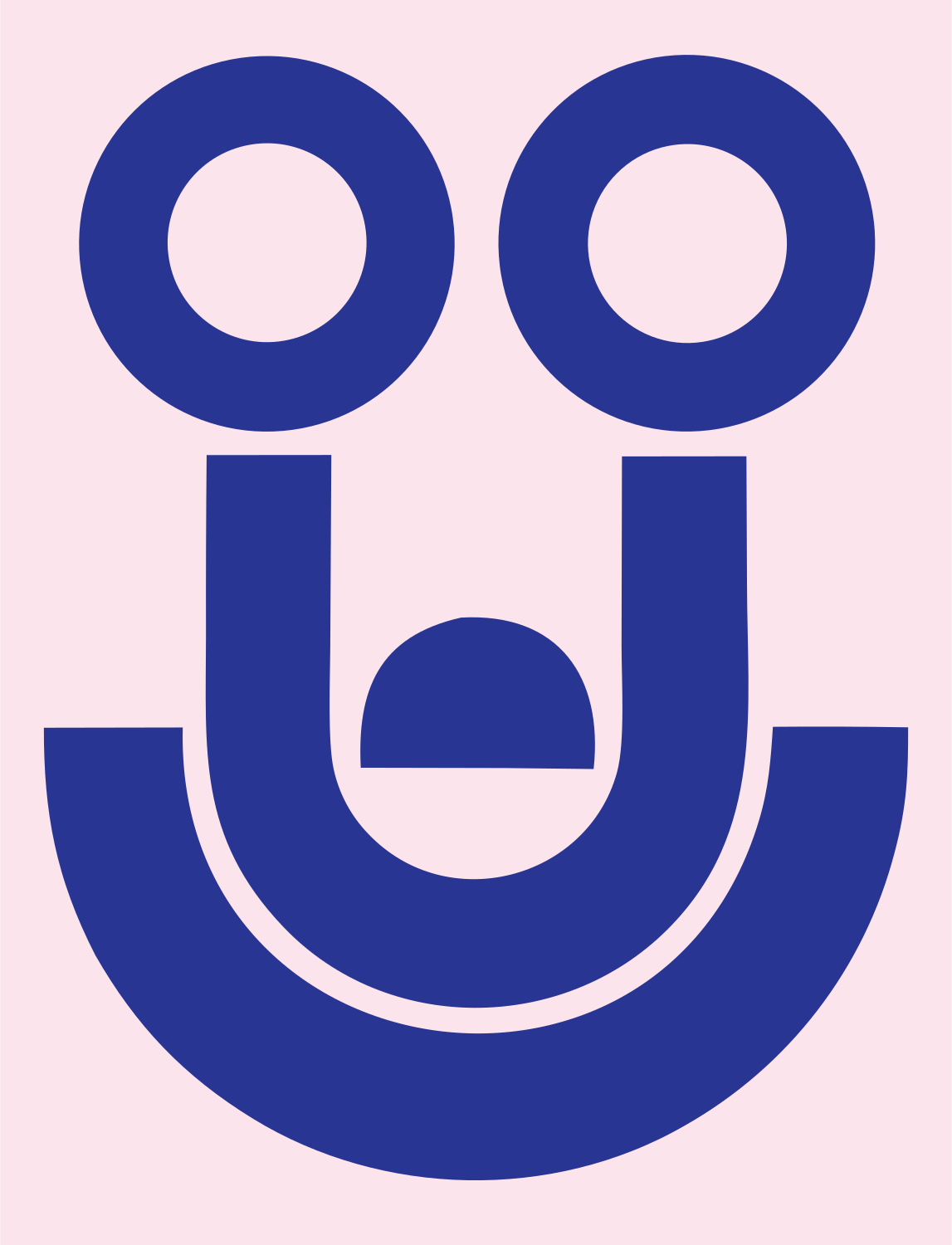 Bold Smiley Face Stethoscope Mark #fce4ec/#283593