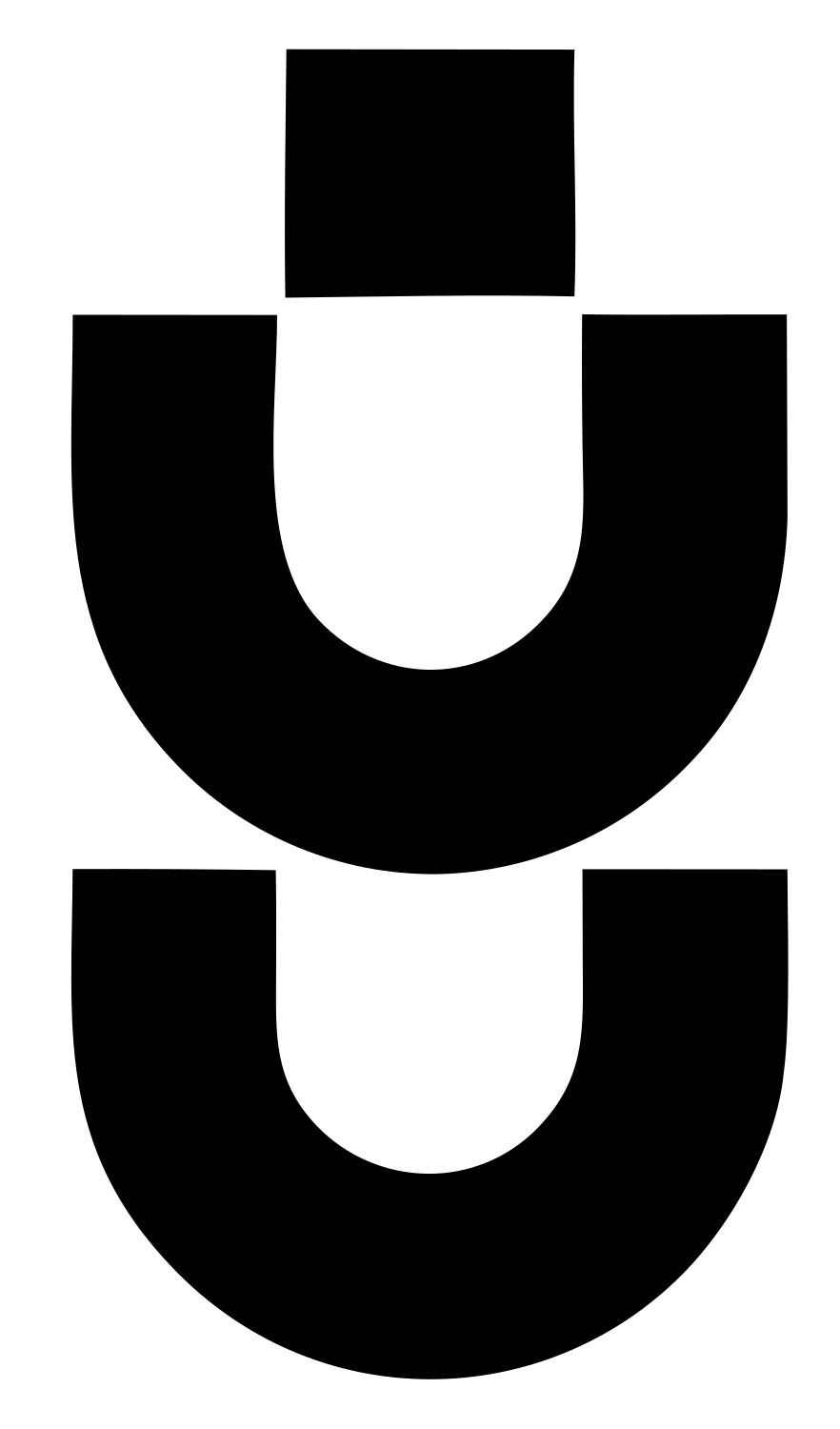 Blocky Stethoscope Double Arch Mark #ffffff/#000000
