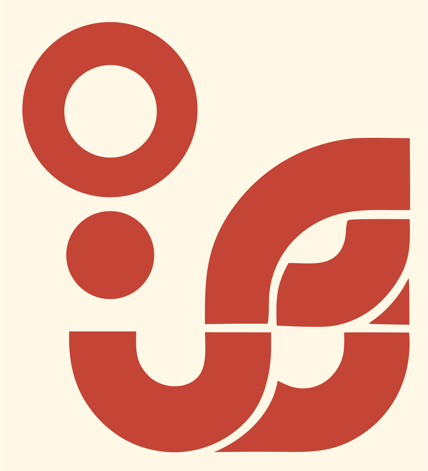 Chunky Stethoscope Figure Mark #fff8e7/#c44536