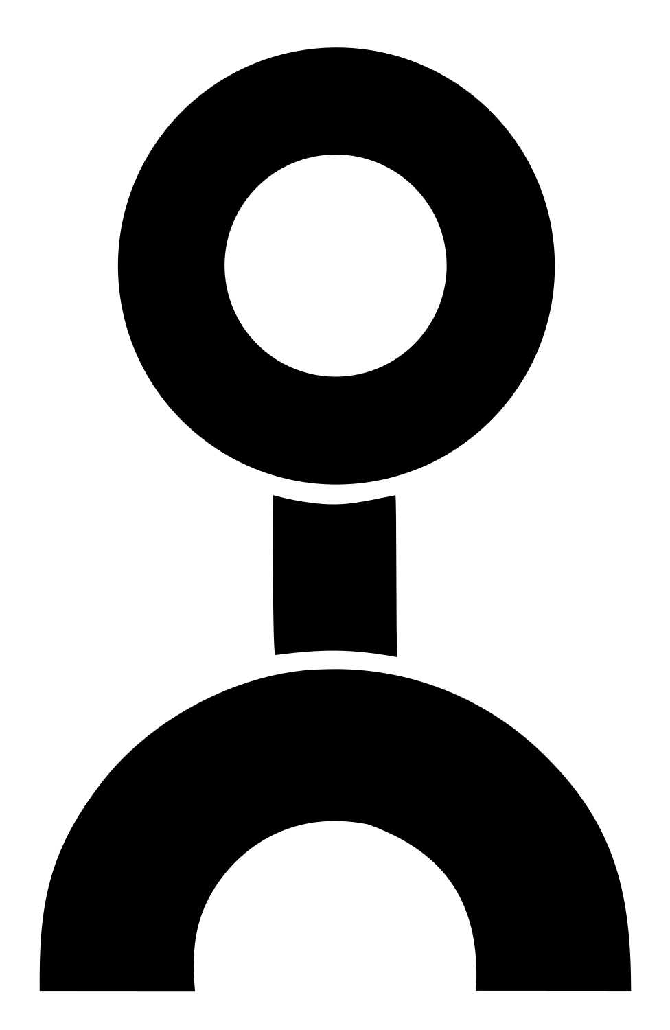 Chunky Stethoscope Person Mark #ffffff/#000000
