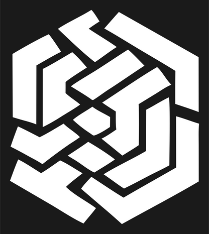 Bold Hexagon Fingerprint Emblem #1a1a1a/#ffffff