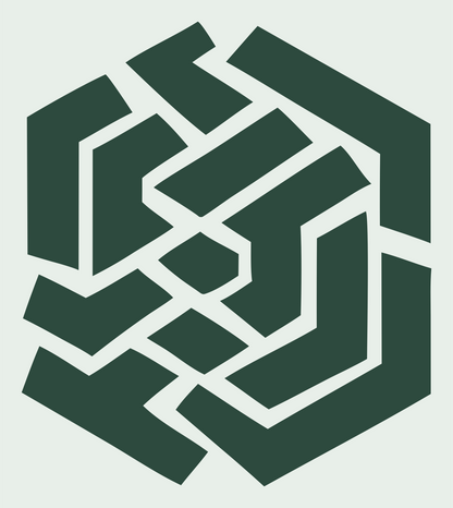 Bold Hexagon Fingerprint Emblem #e8efe9/#2d4a3e