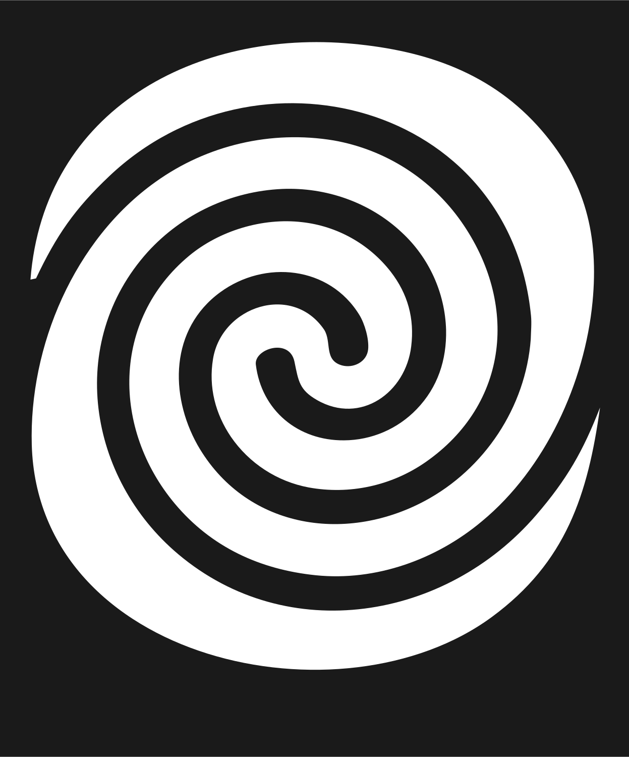Bold Spiral Vortex Mark #1a1a1a/#ffffff