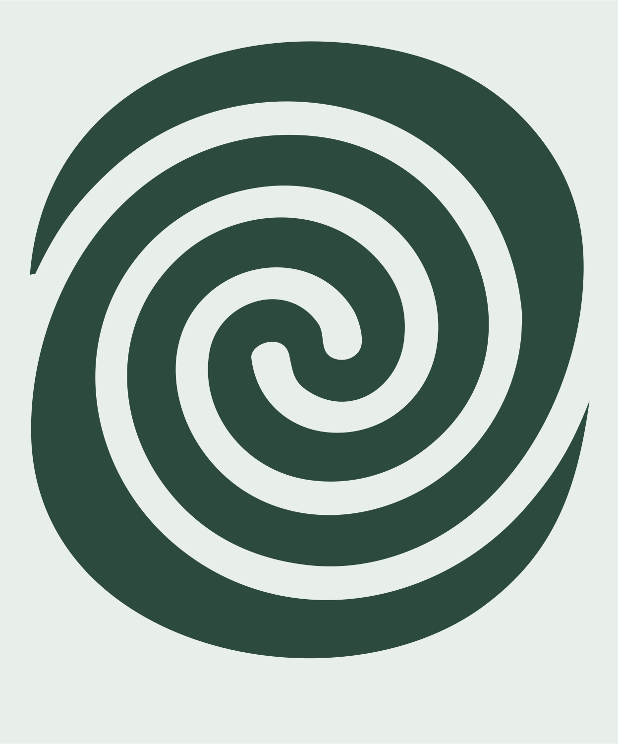 Bold Spiral Vortex Mark #e8efe9/#2d4a3e