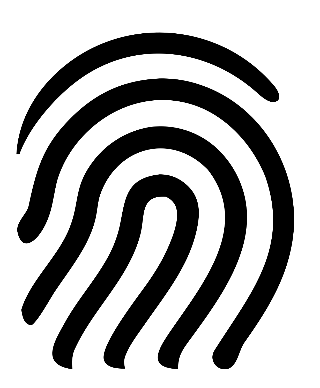 Monoline Fingerprint Identity Mark #ffffff/#000000