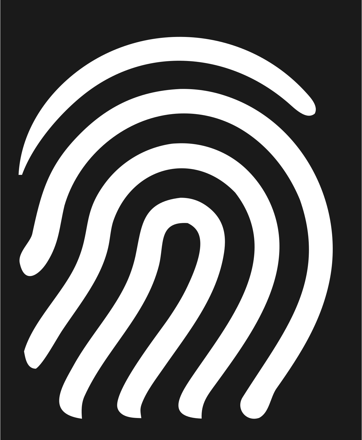 Monoline Fingerprint Identity Mark #1a1a1a/#ffffff
