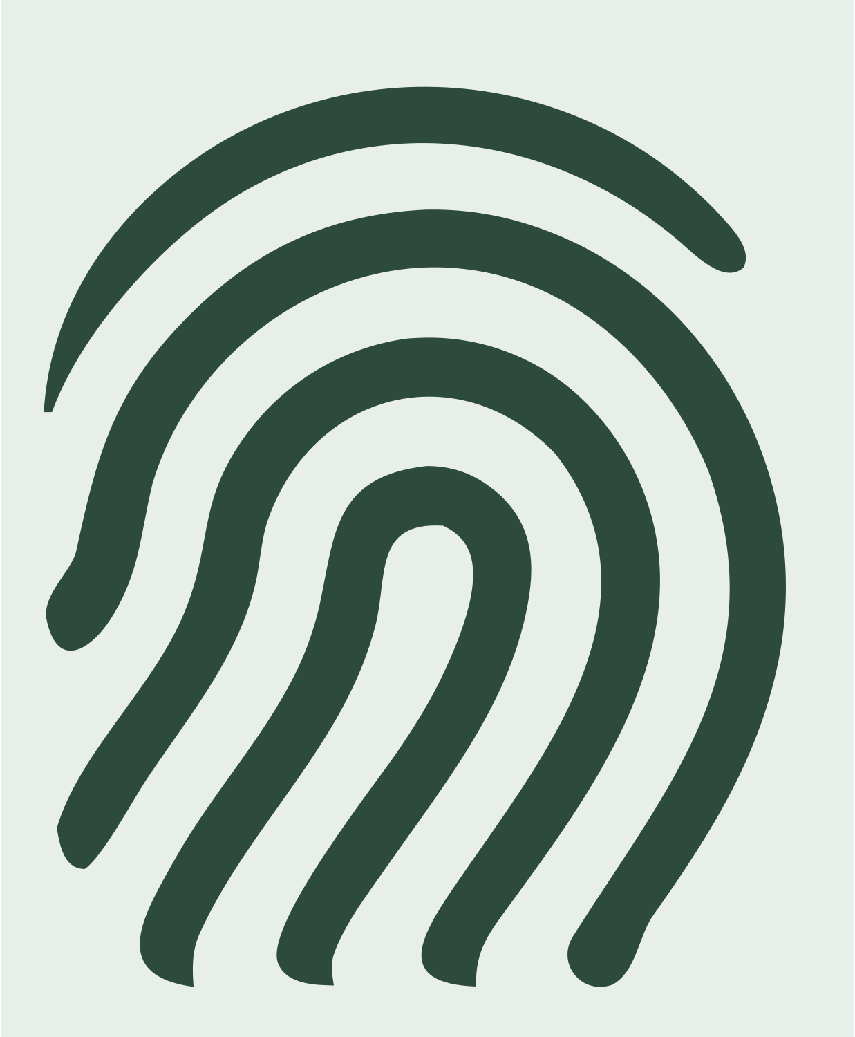 Monoline Fingerprint Identity Mark #e8efe9/#2d4a3e