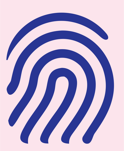 Monoline Fingerprint Identity Mark #fce4ec/#283593