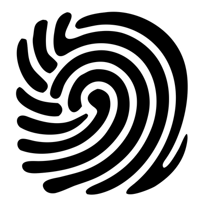 Swirl Fingerprint Scan Mark #ffffff/#000000