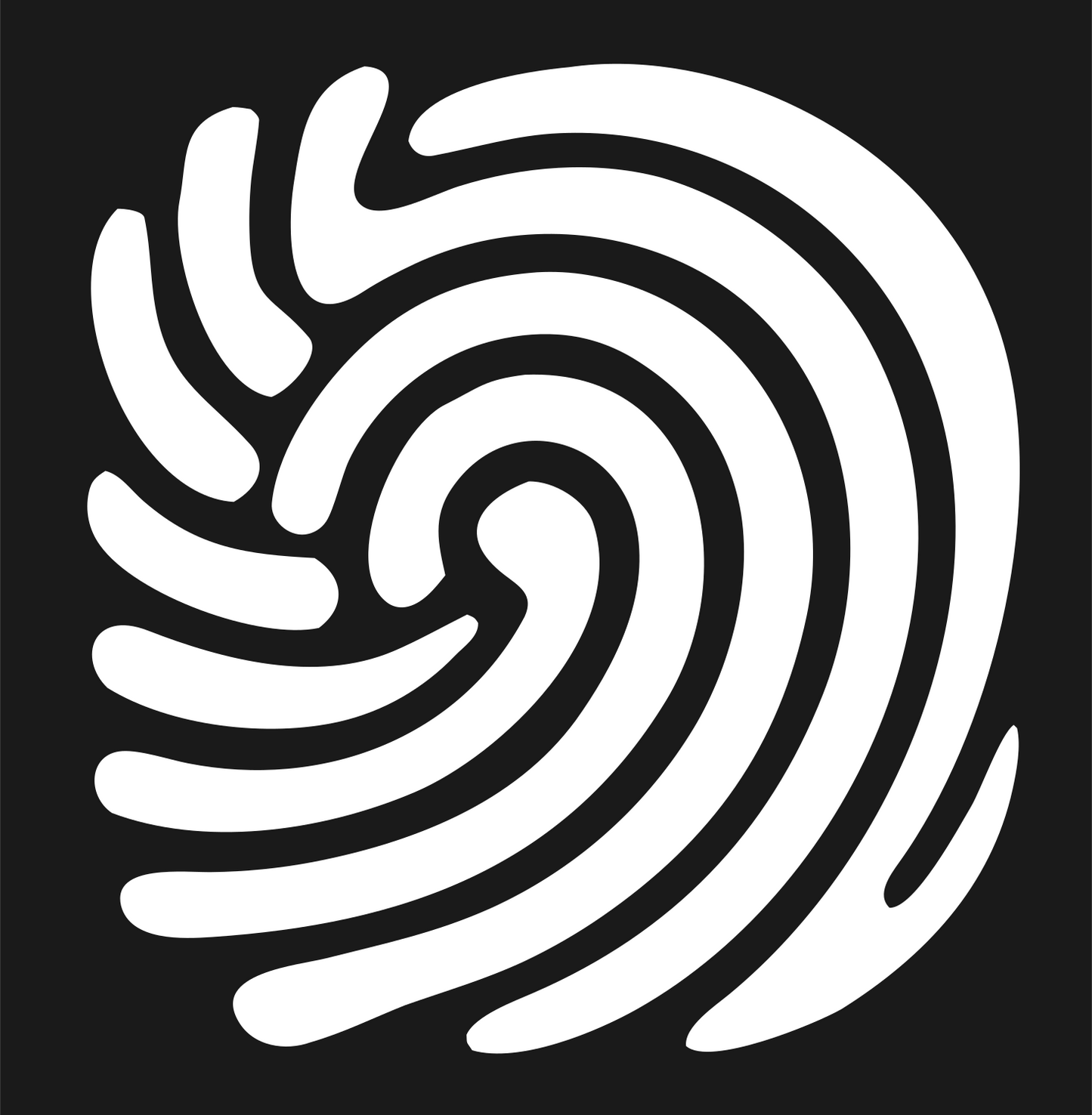 Swirl Fingerprint Scan Mark #1a1a1a/#ffffff