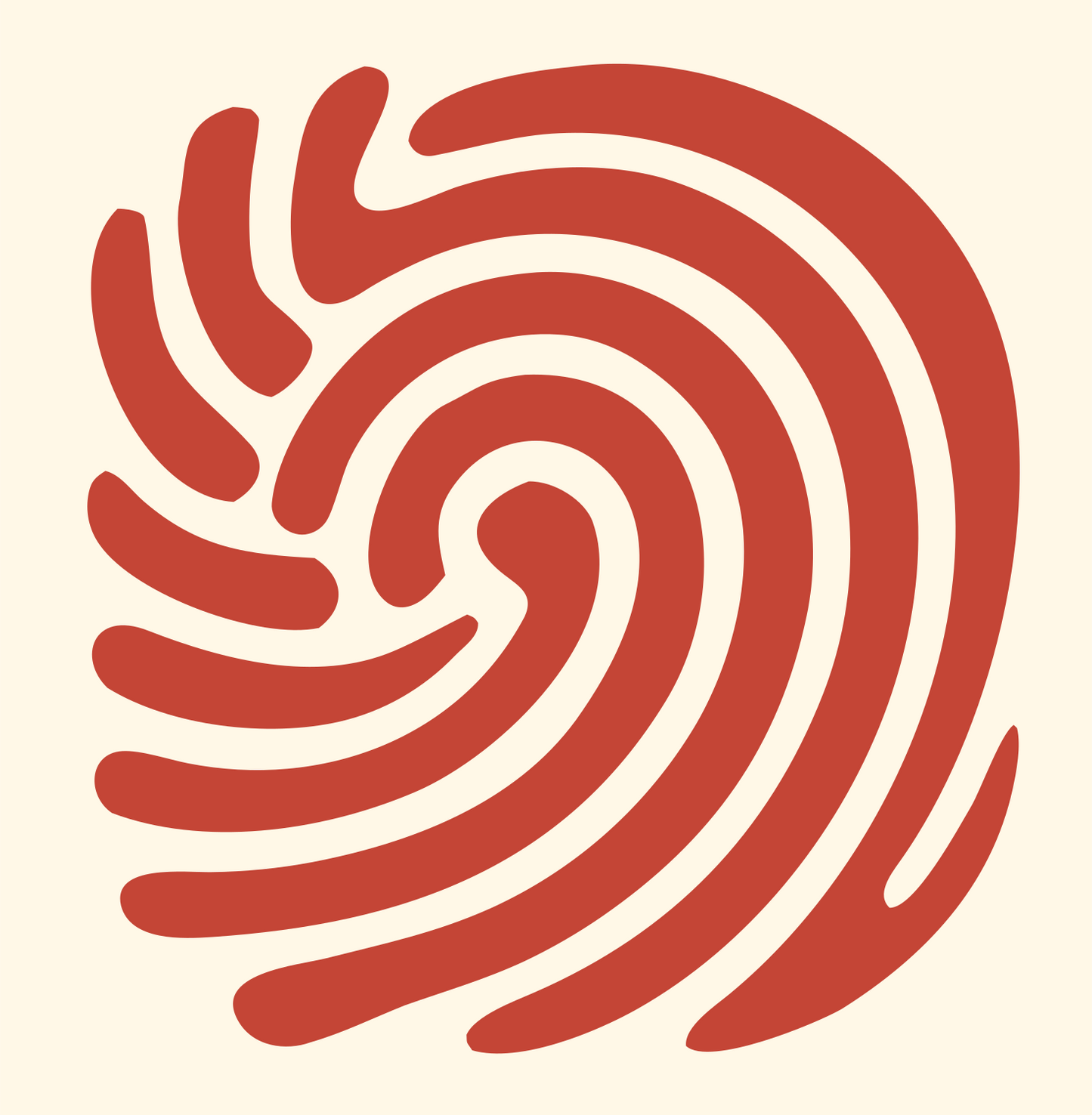 Swirl Fingerprint Scan Mark #fff8e7/#c44536