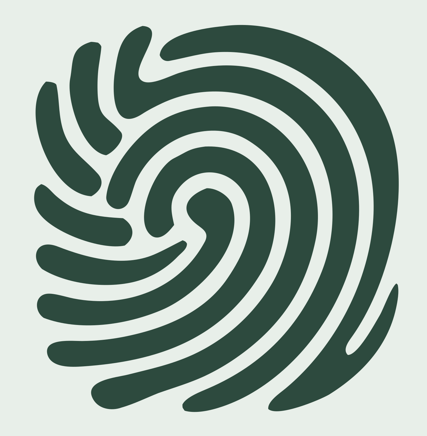 Swirl Fingerprint Scan Mark #e8efe9/#2d4a3e
