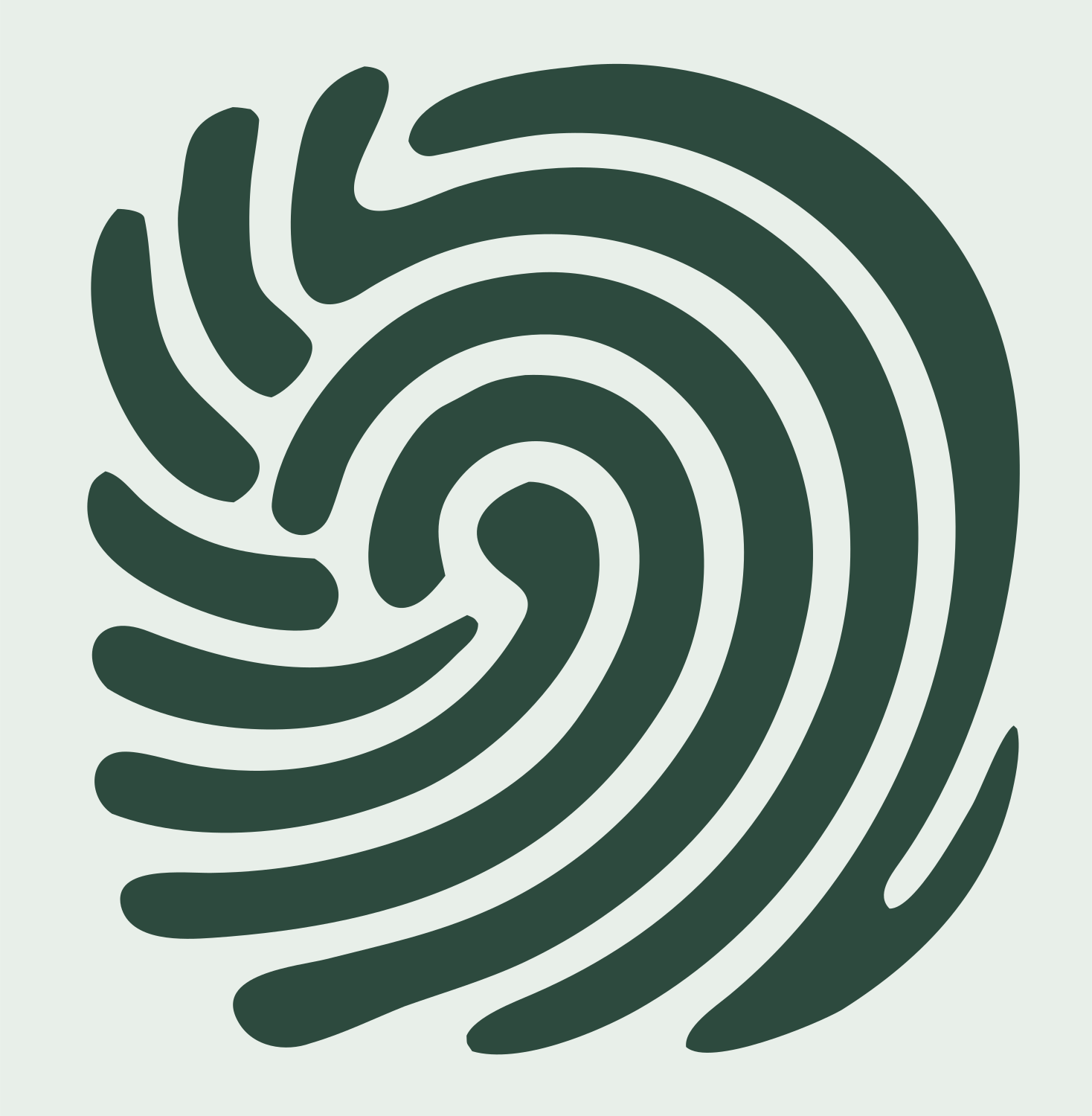 Swirl Fingerprint Scan Mark #e8efe9/#2d4a3e
