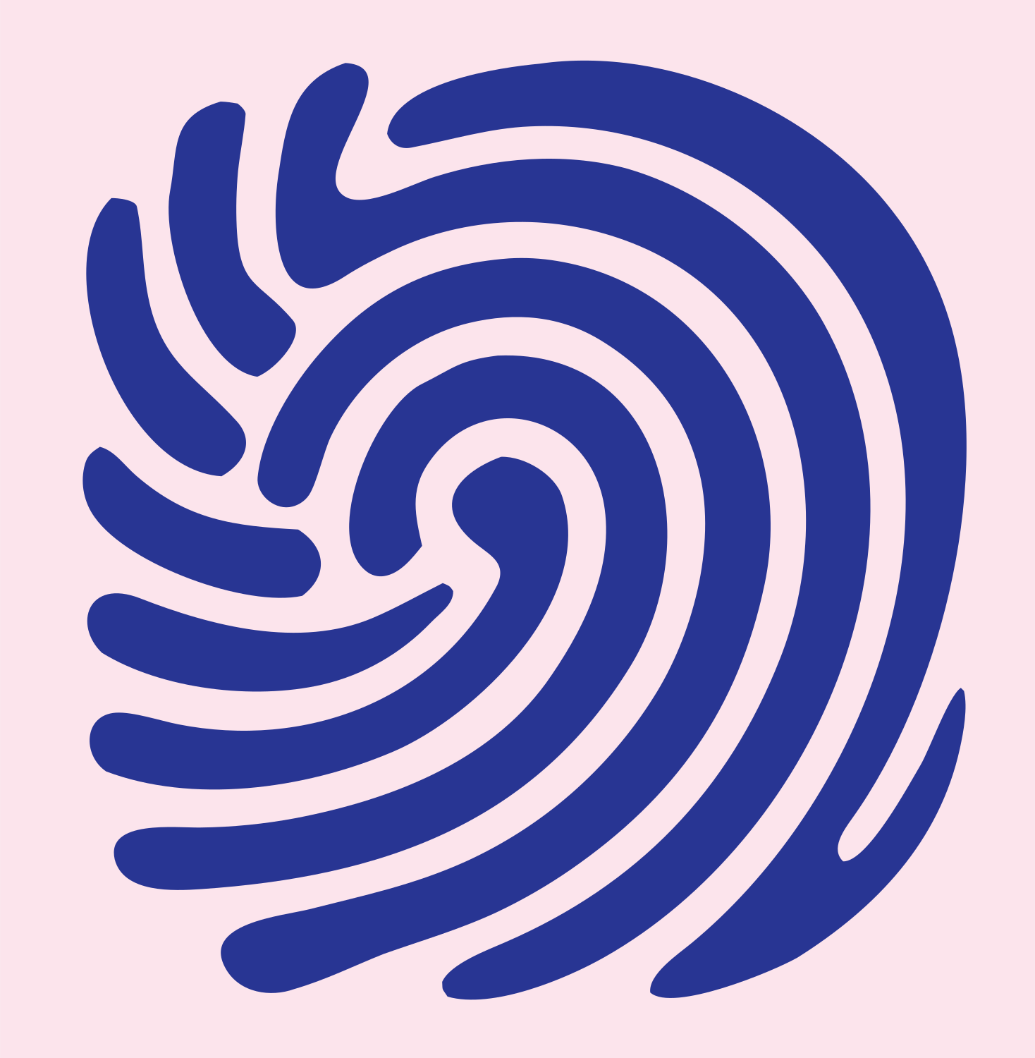 Swirl Fingerprint Scan Mark #fce4ec/#283593