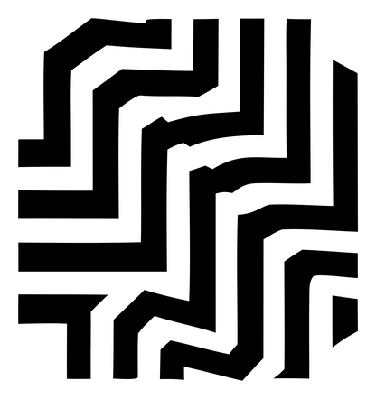 Maze Fingerprint Square Mark #ffffff/#000000
