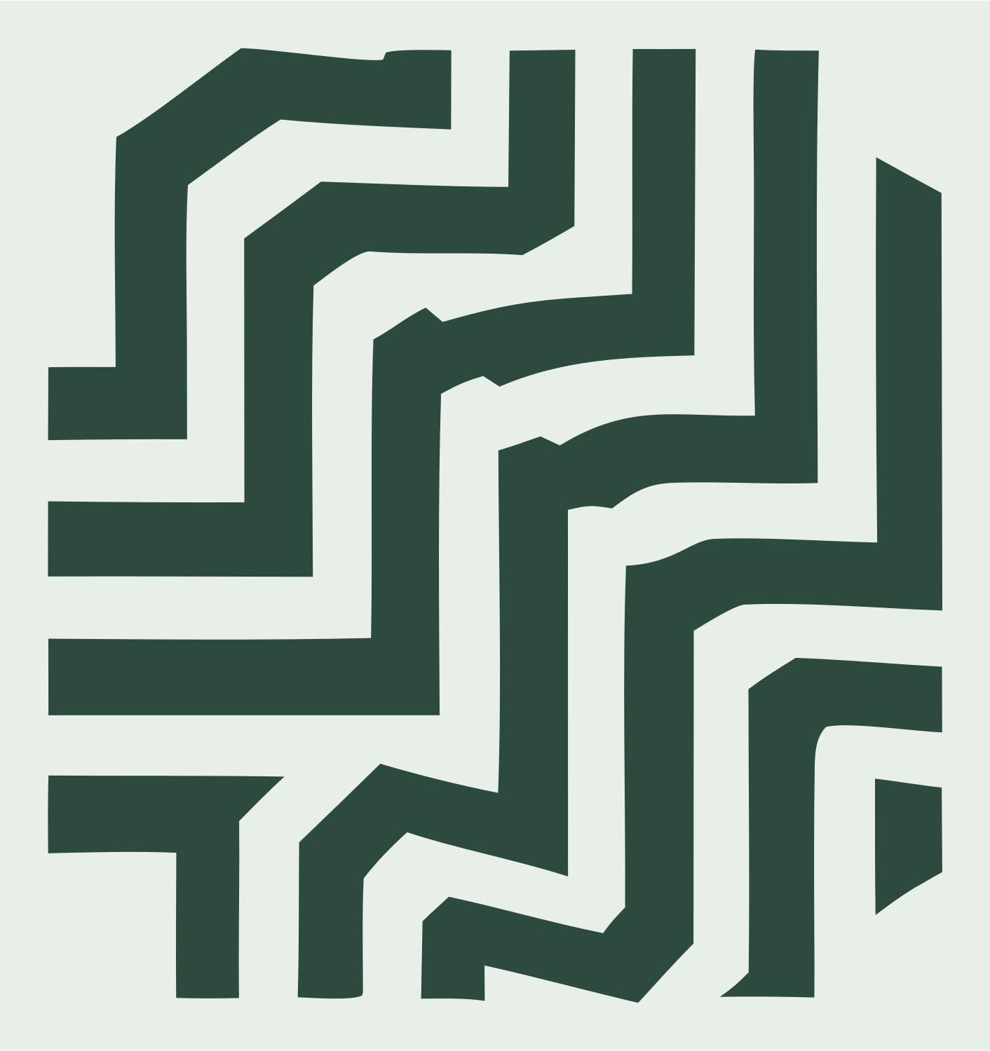 Maze Fingerprint Square Mark #e8efe9/#2d4a3e