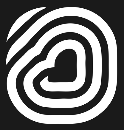 Monoline Heart Fingerprint Mark #1a1a1a/#ffffff