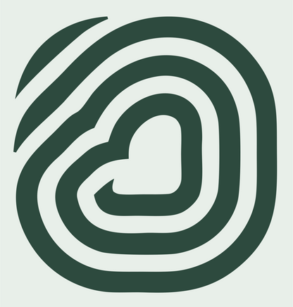 Monoline Heart Fingerprint Mark #e8efe9/#2d4a3e
