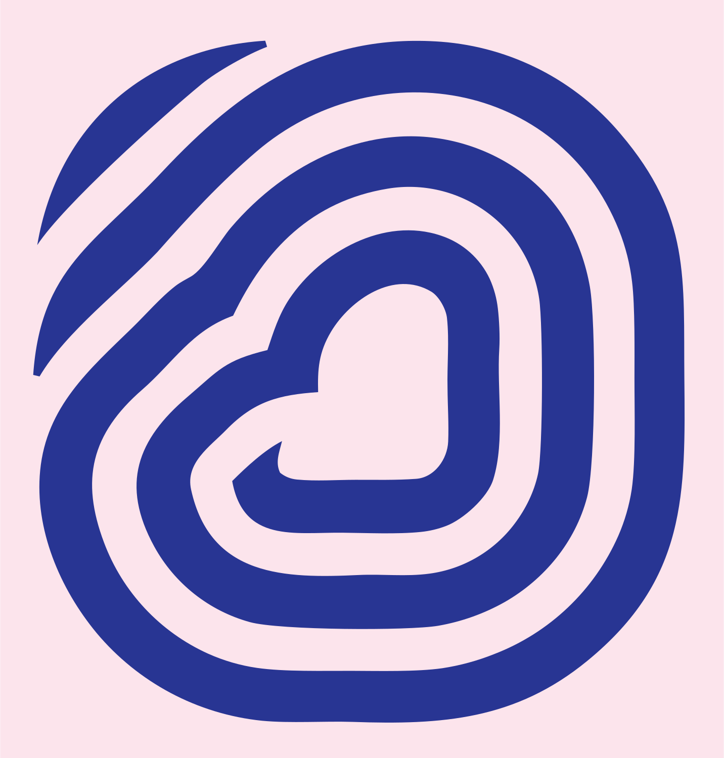 Monoline Heart Fingerprint Mark #fce4ec/#283593