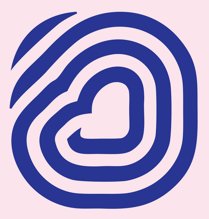 Monoline Heart Fingerprint Mark #fce4ec/#283593