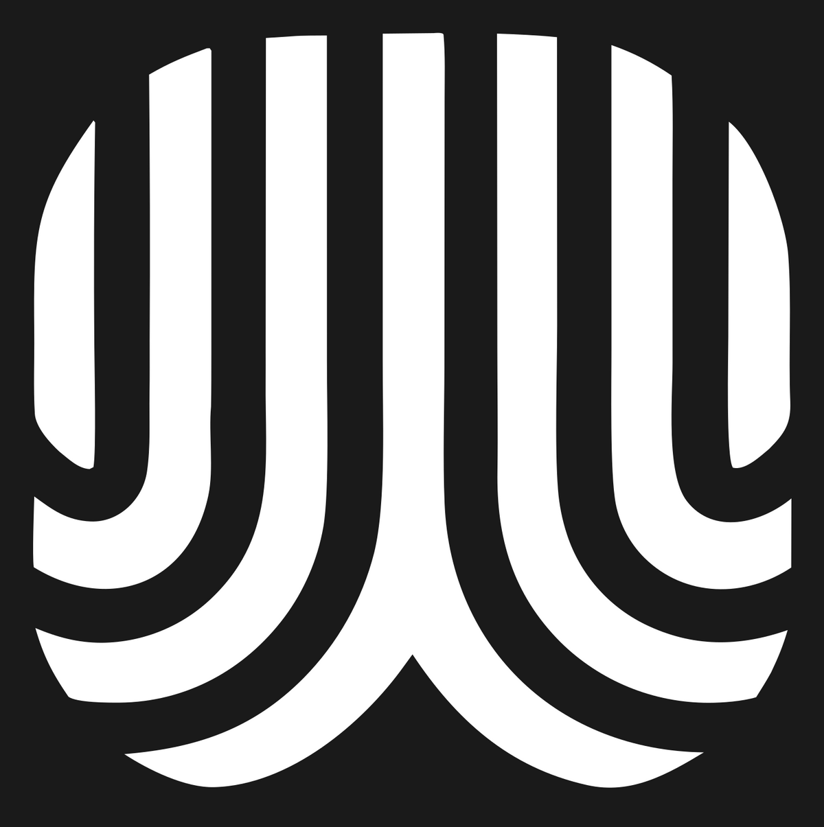 Negative Space Fingerprint Wing Mark #1a1a1a/#ffffff