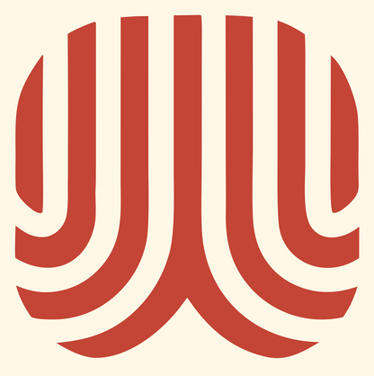 Negative Space Fingerprint Wing Mark #fff8e7/#c44536