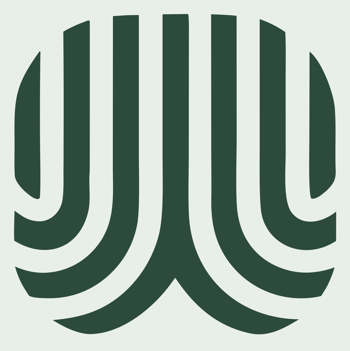 Negative Space Fingerprint Wing Mark #e8efe9/#2d4a3e