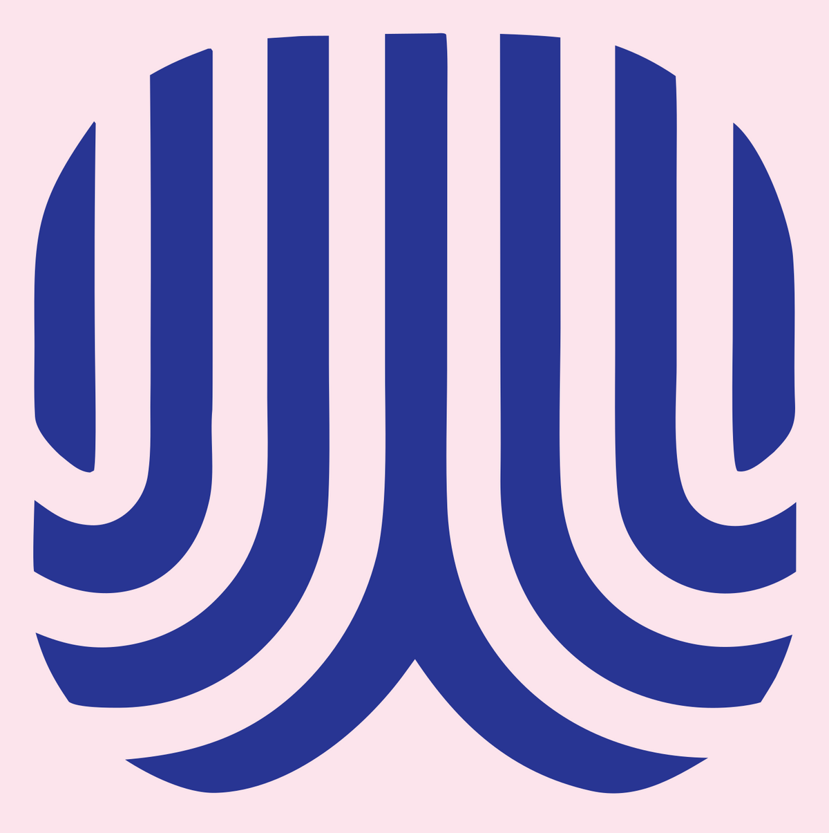 Negative Space Fingerprint Wing Mark #fce4ec/#283593