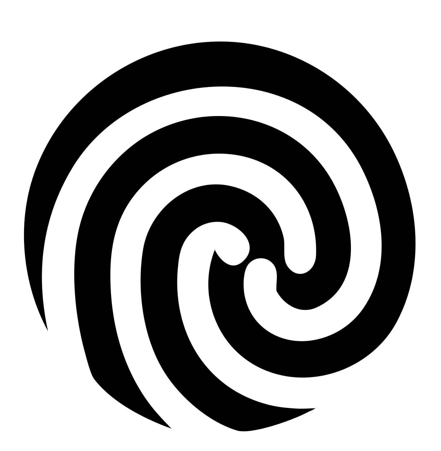 Negative Space Fingerprint Swirl Mark #ffffff/#000000