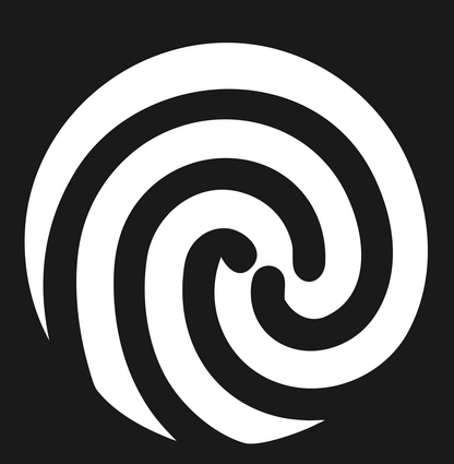Negative Space Fingerprint Swirl Mark #1a1a1a/#ffffff