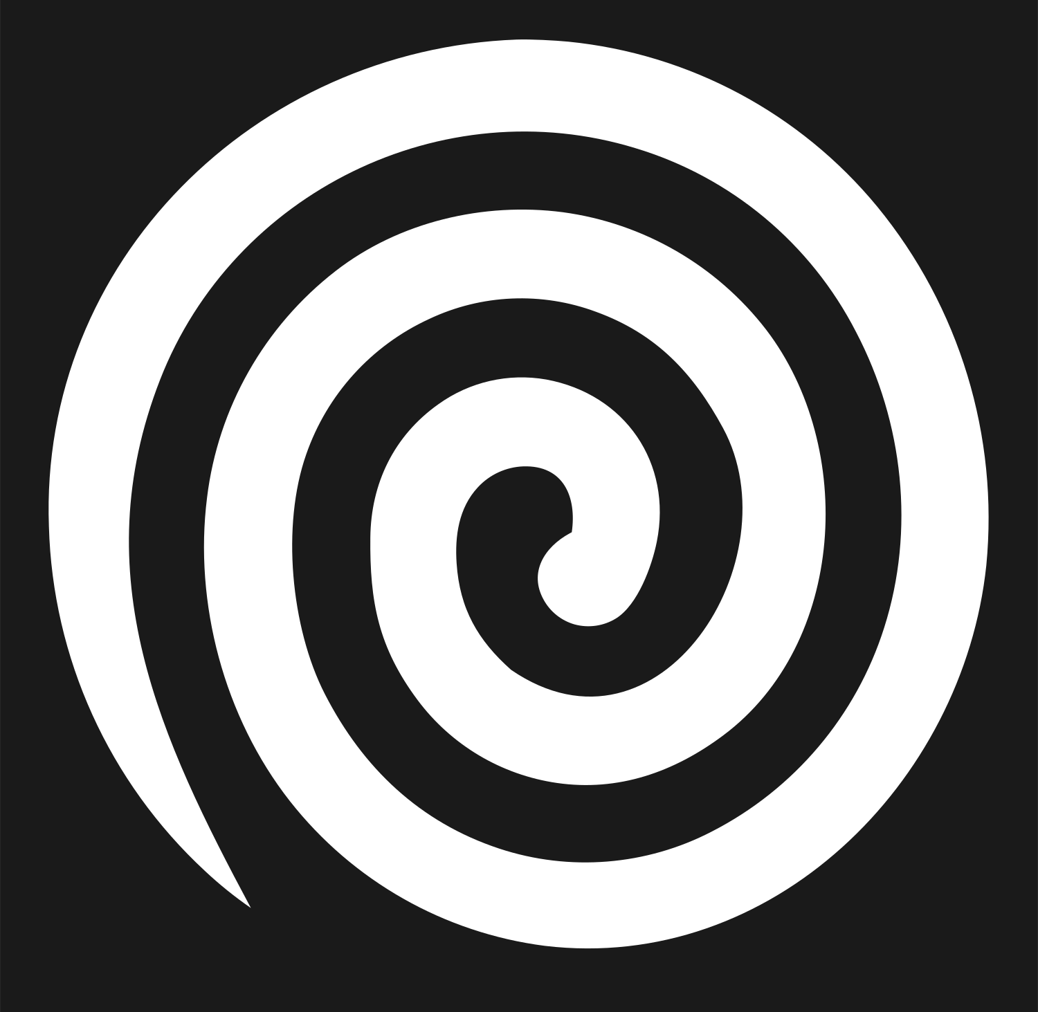 Bold Spiral Vortex Mark #1a1a1a/#ffffff