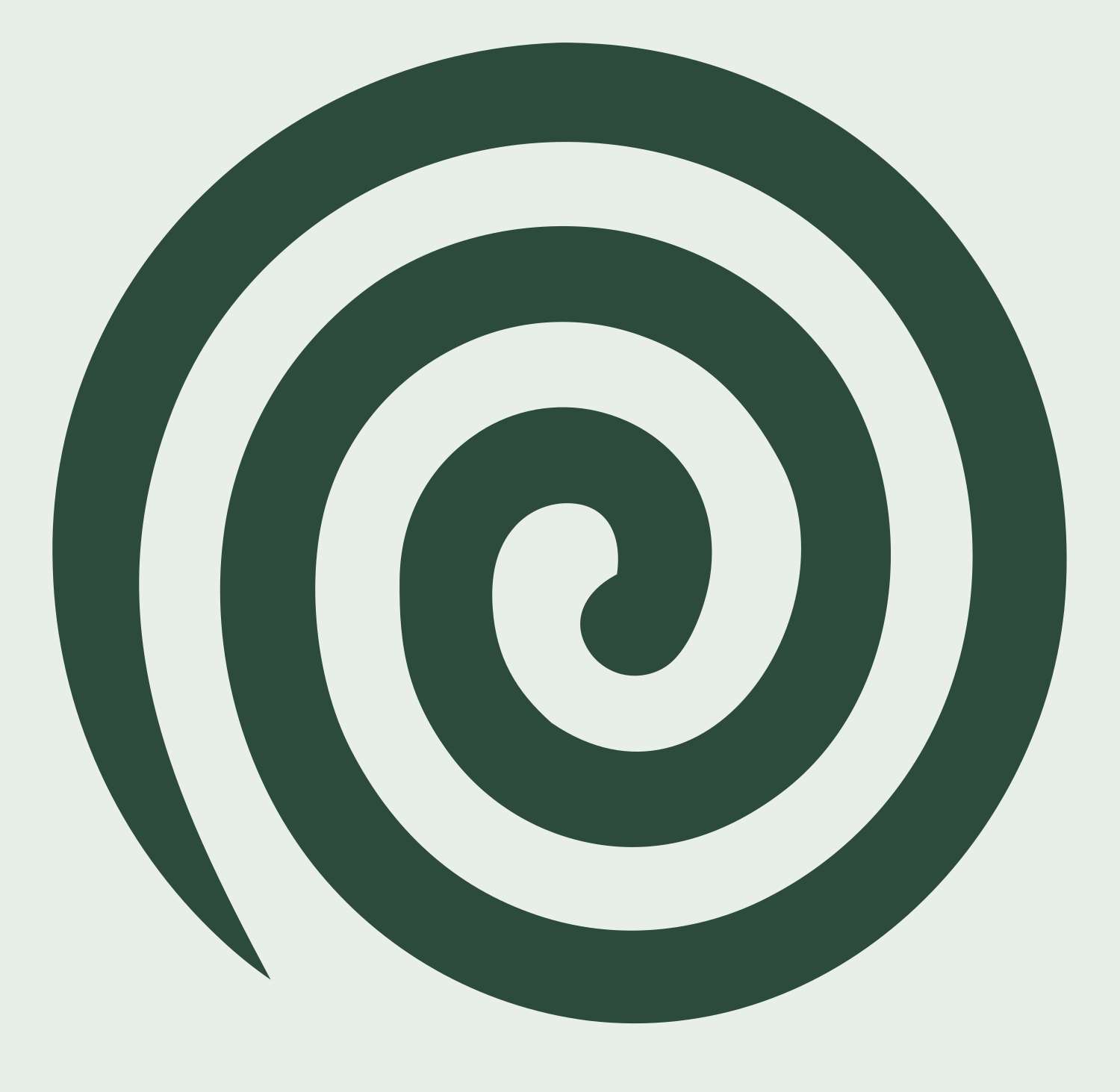 Bold Spiral Vortex Mark #e8efe9/#2d4a3e