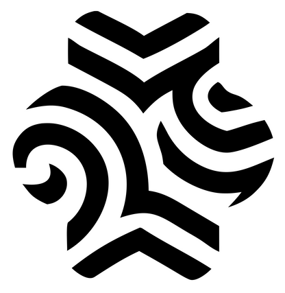 Negative Space Chevron Fingerprint Mark #ffffff/#000000