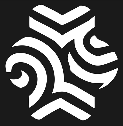 Negative Space Chevron Fingerprint Mark #1a1a1a/#ffffff