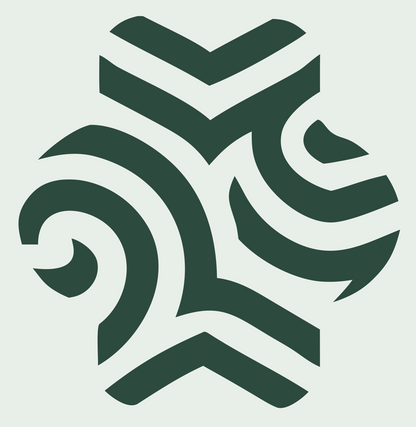 Negative Space Chevron Fingerprint Mark #e8efe9/#2d4a3e
