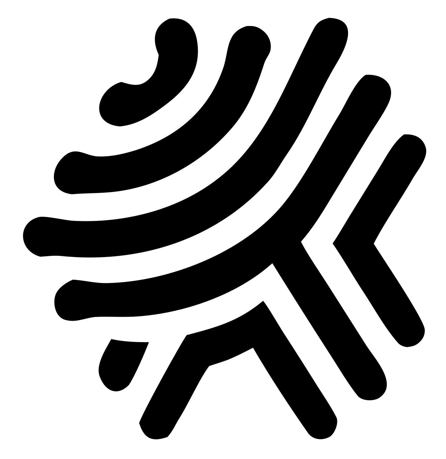 Negative Space Fingerprint Chevron Mark #ffffff/#000000