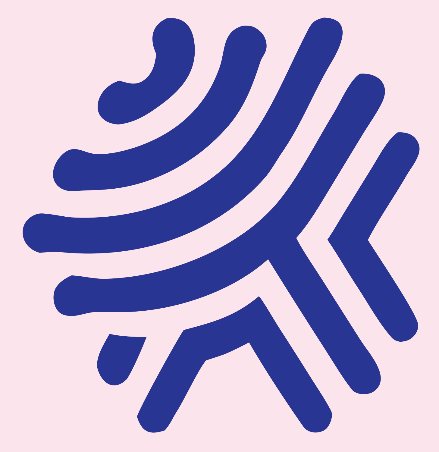 Negative Space Fingerprint Chevron Mark #fce4ec/#283593