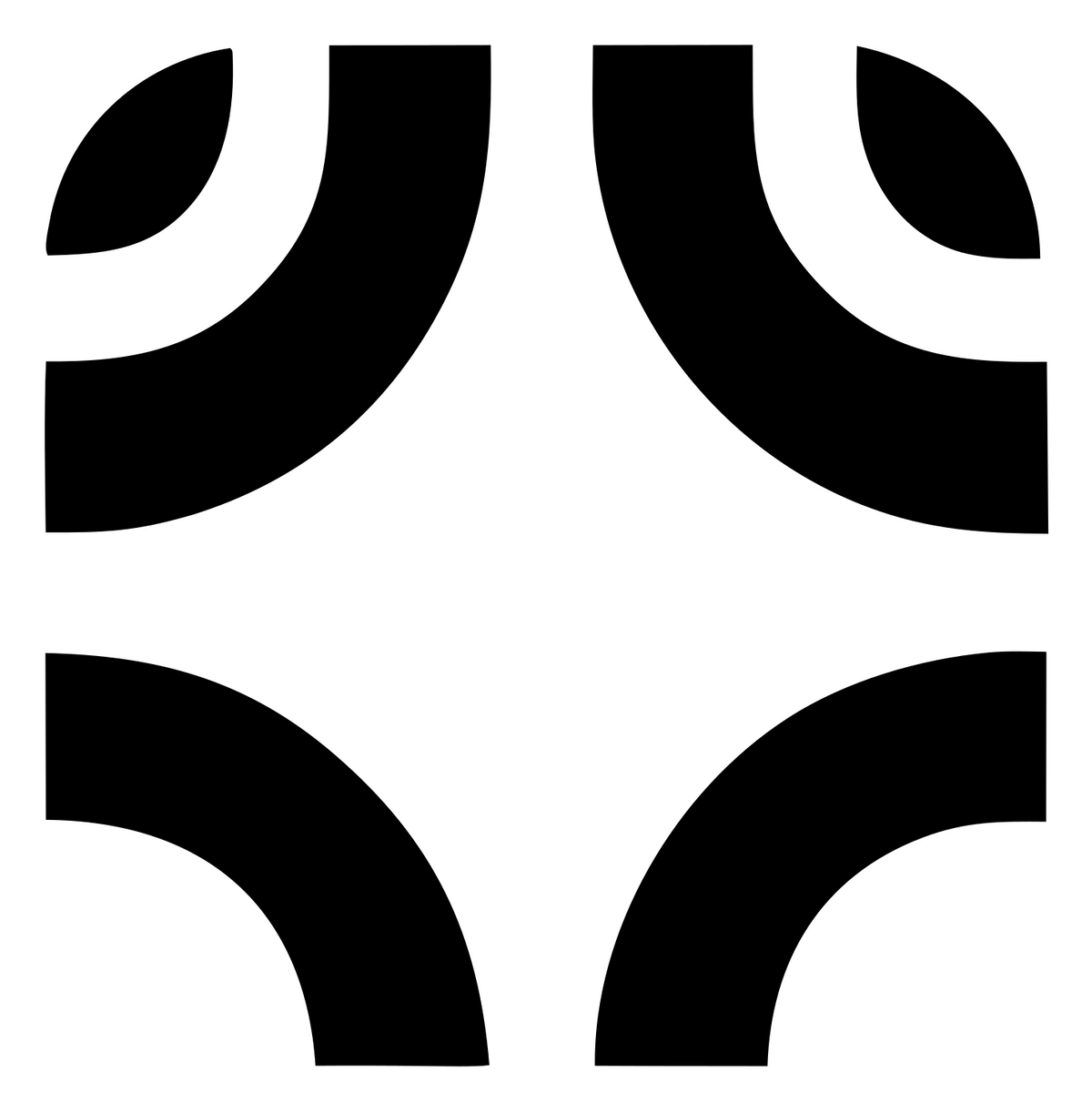 Negative Space Quarter Arc Mark #ffffff/#000000