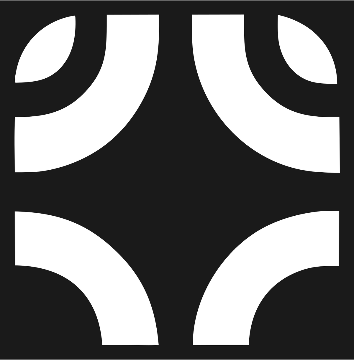 Negative Space Quarter Arc Mark #1a1a1a/#ffffff