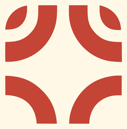 Negative Space Quarter Arc Mark #fff8e7/#c44536