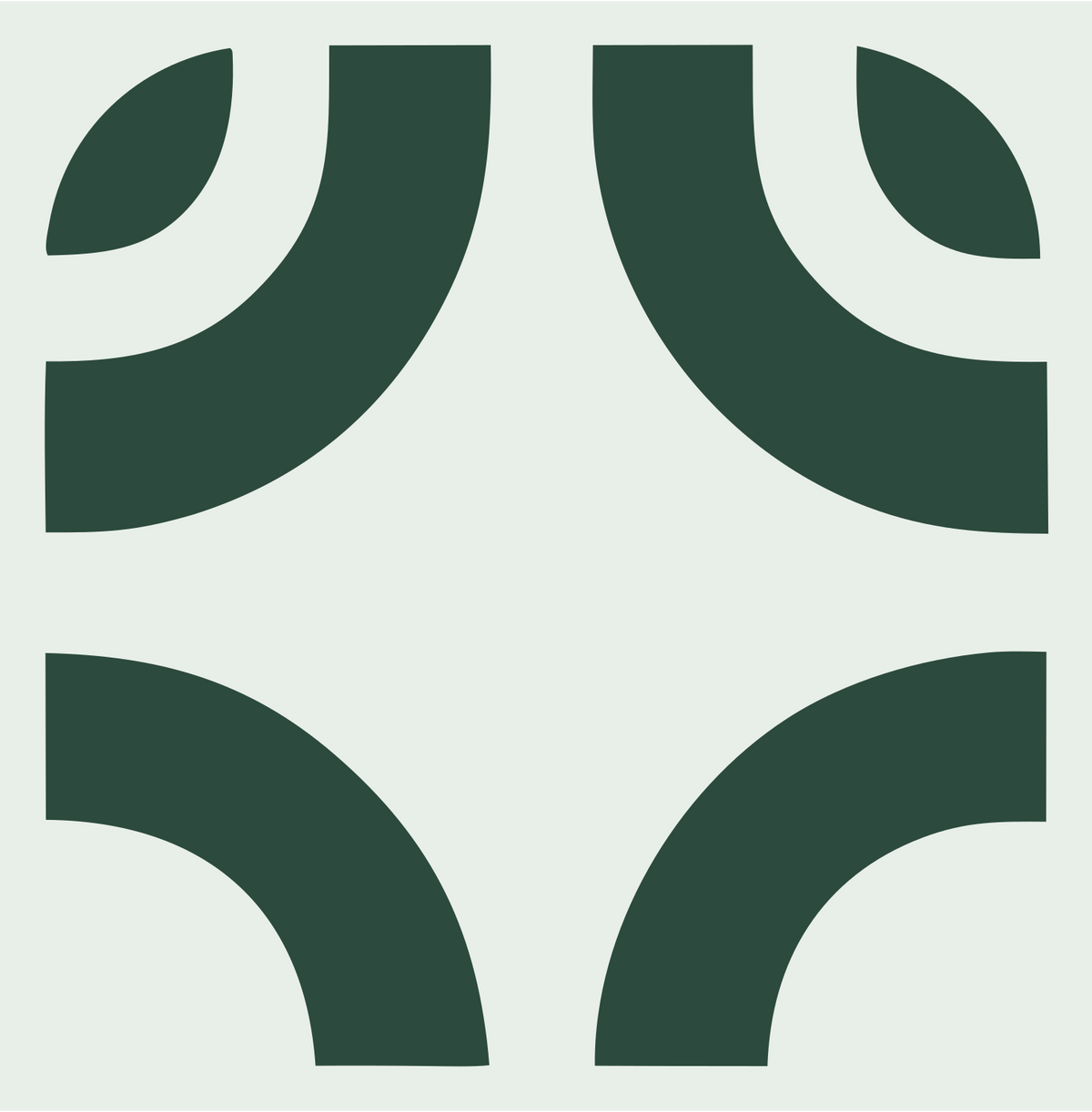 Negative Space Quarter Arc Mark #e8efe9/#2d4a3e