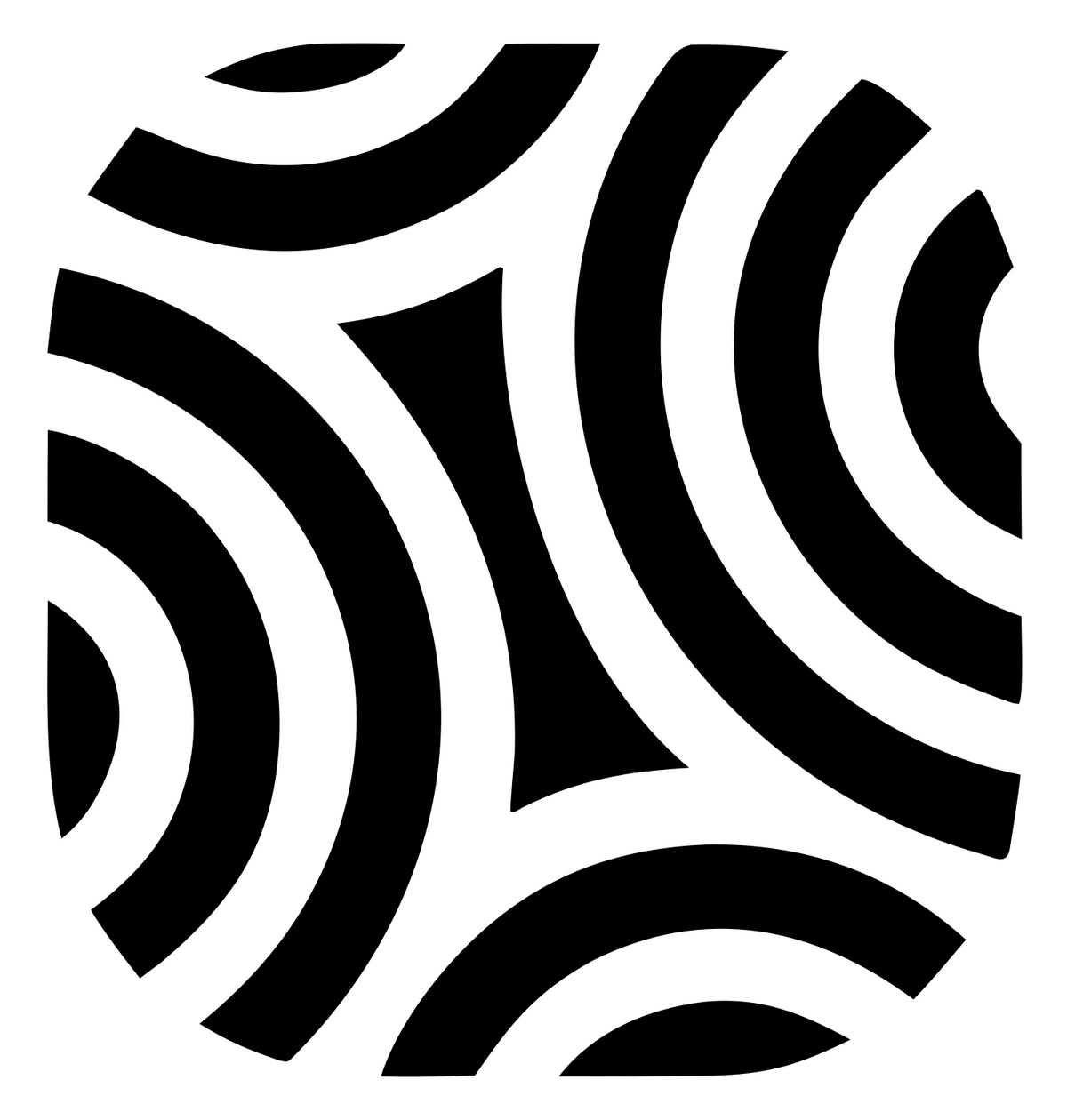 Negative Space Fingerprint Badge #ffffff/#000000