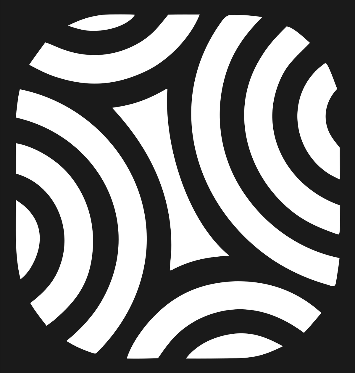 Negative Space Fingerprint Badge #1a1a1a/#ffffff