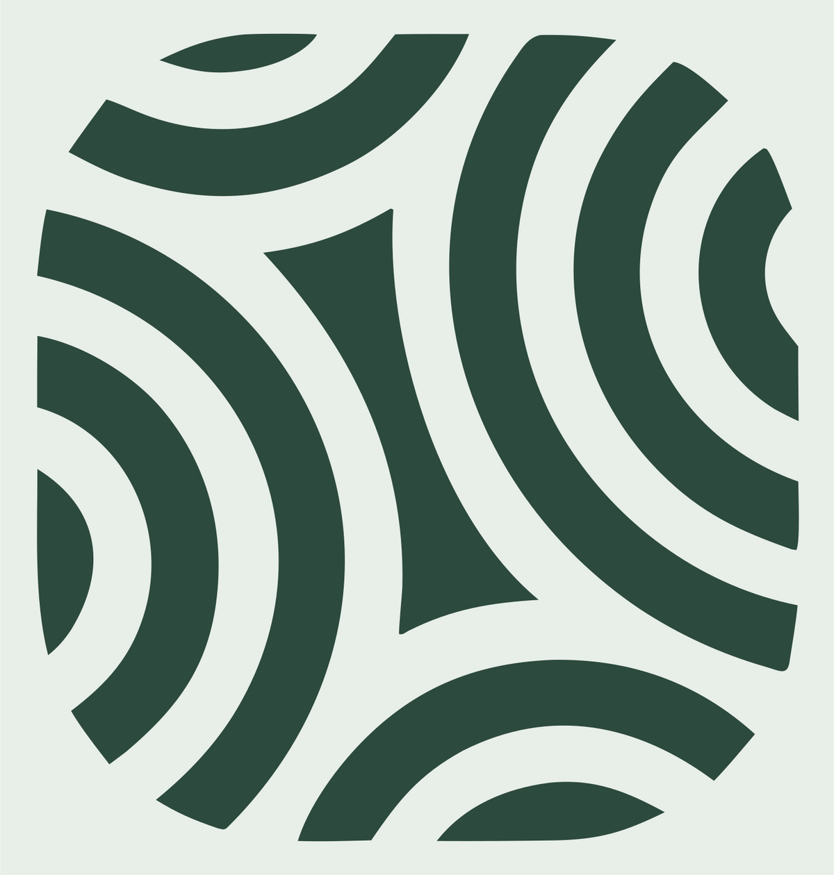 Negative Space Fingerprint Badge #e8efe9/#2d4a3e