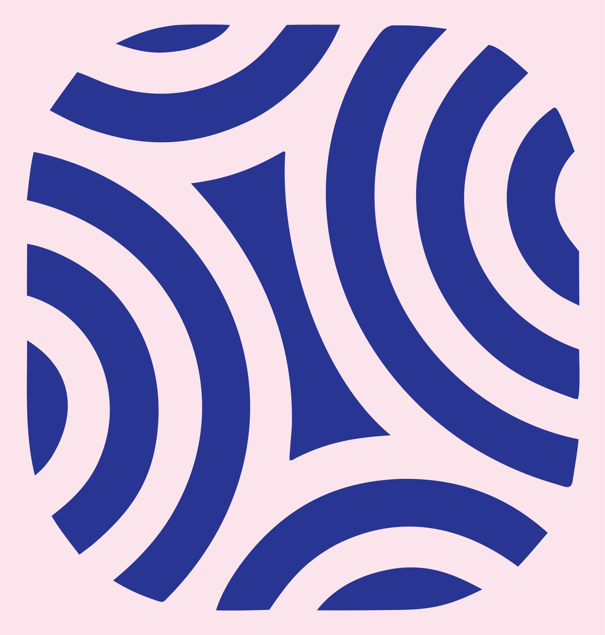 Negative Space Fingerprint Badge #fce4ec/#283593