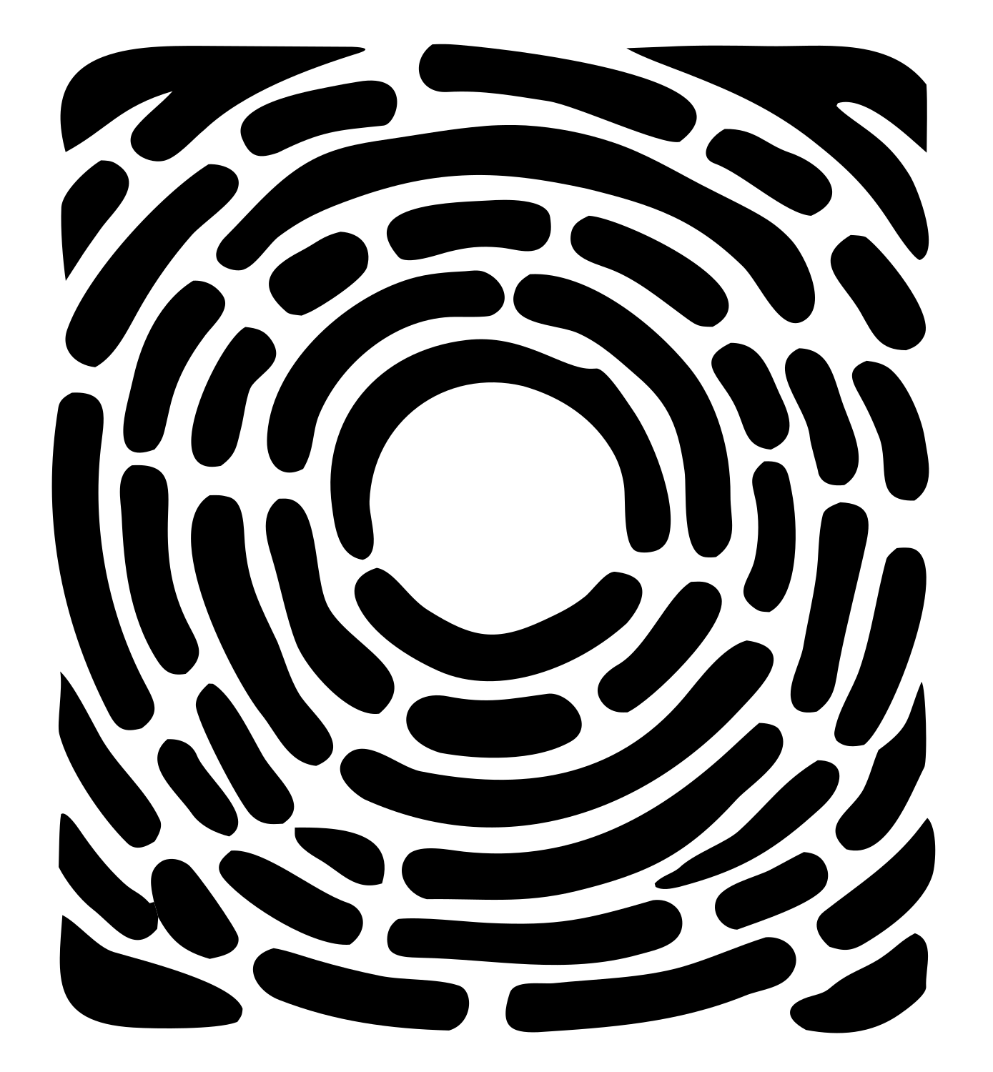 Blocky Fingerprint Square Mark #ffffff/#000000