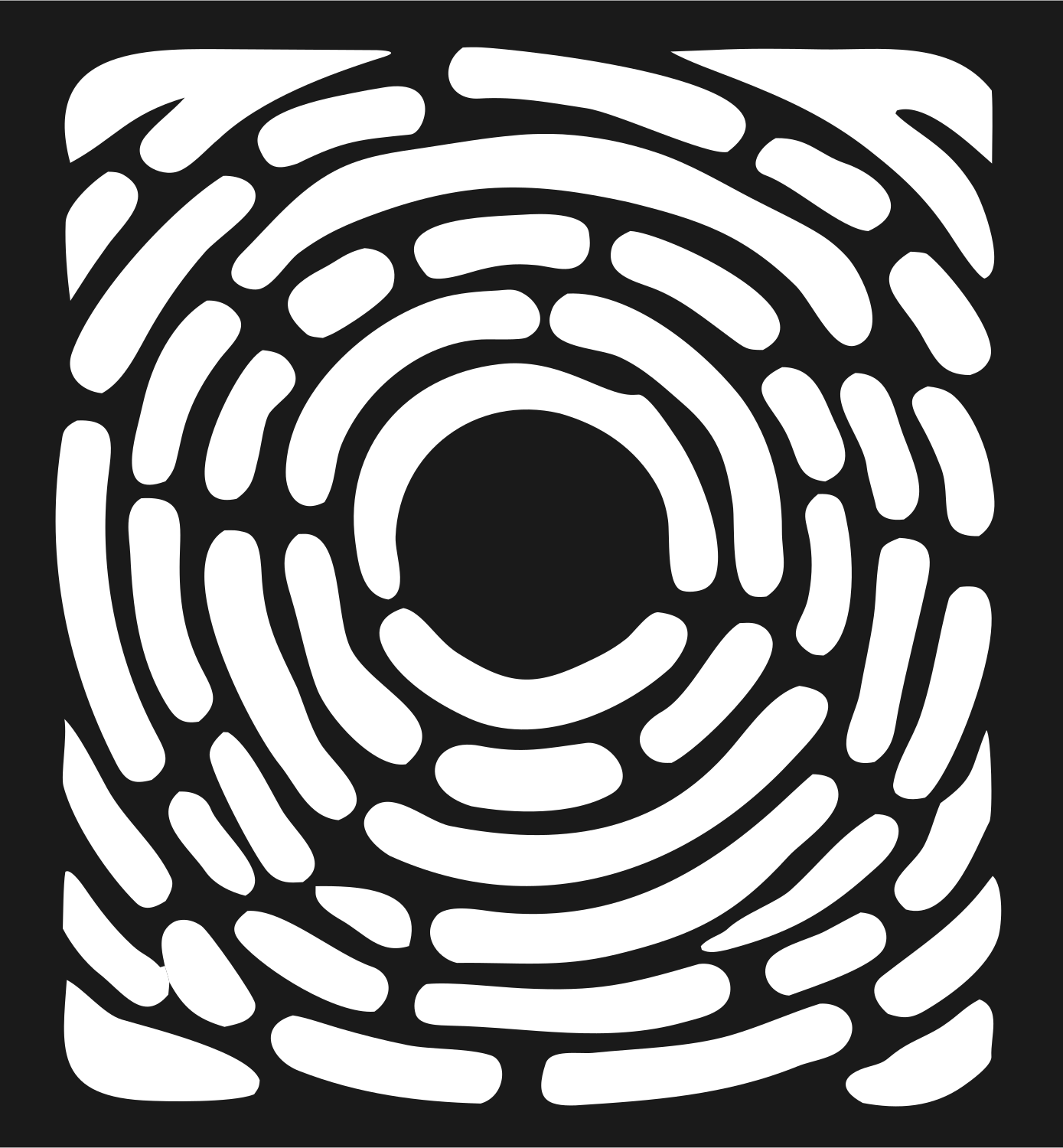 Blocky Fingerprint Square Mark #1a1a1a/#ffffff