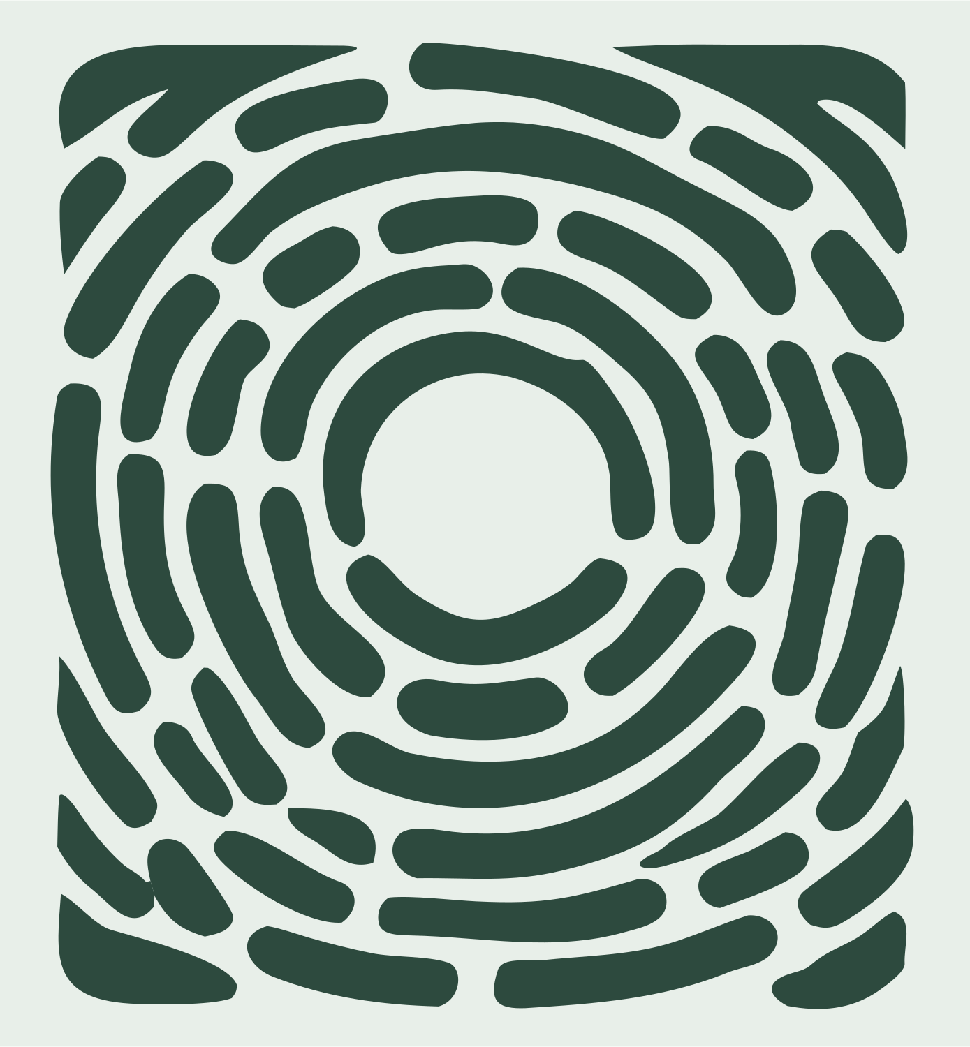 Blocky Fingerprint Square Mark #e8efe9/#2d4a3e